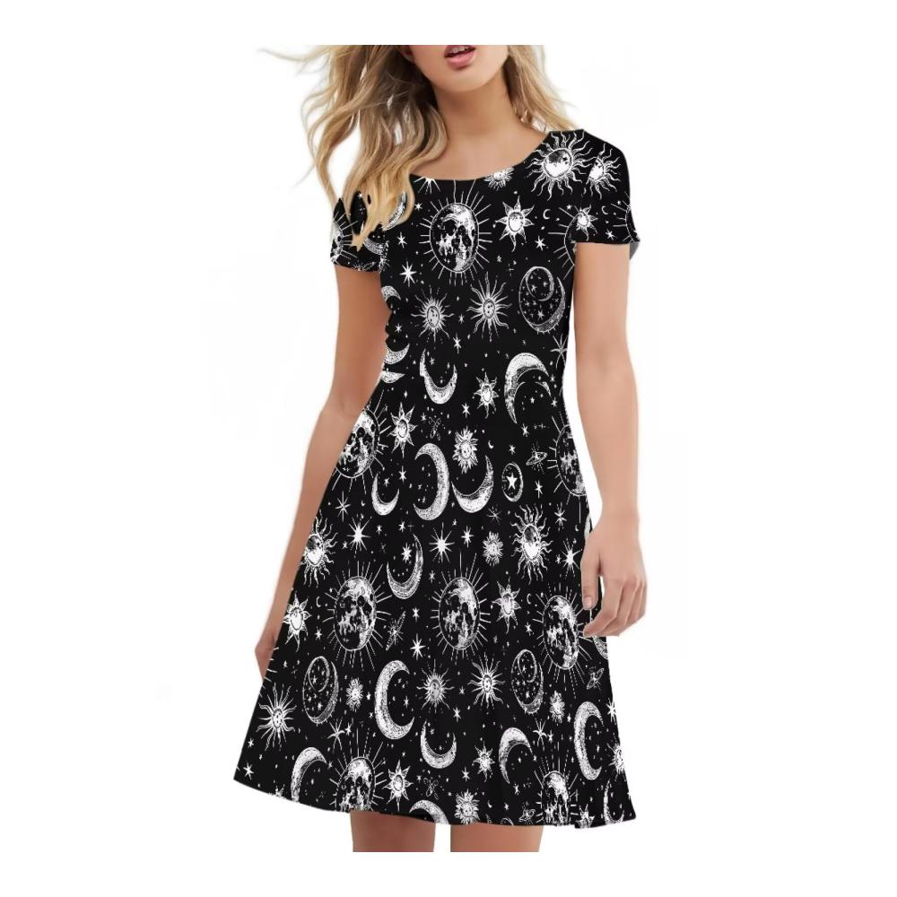 Schwarzer Mond Stern Gedrucktdde