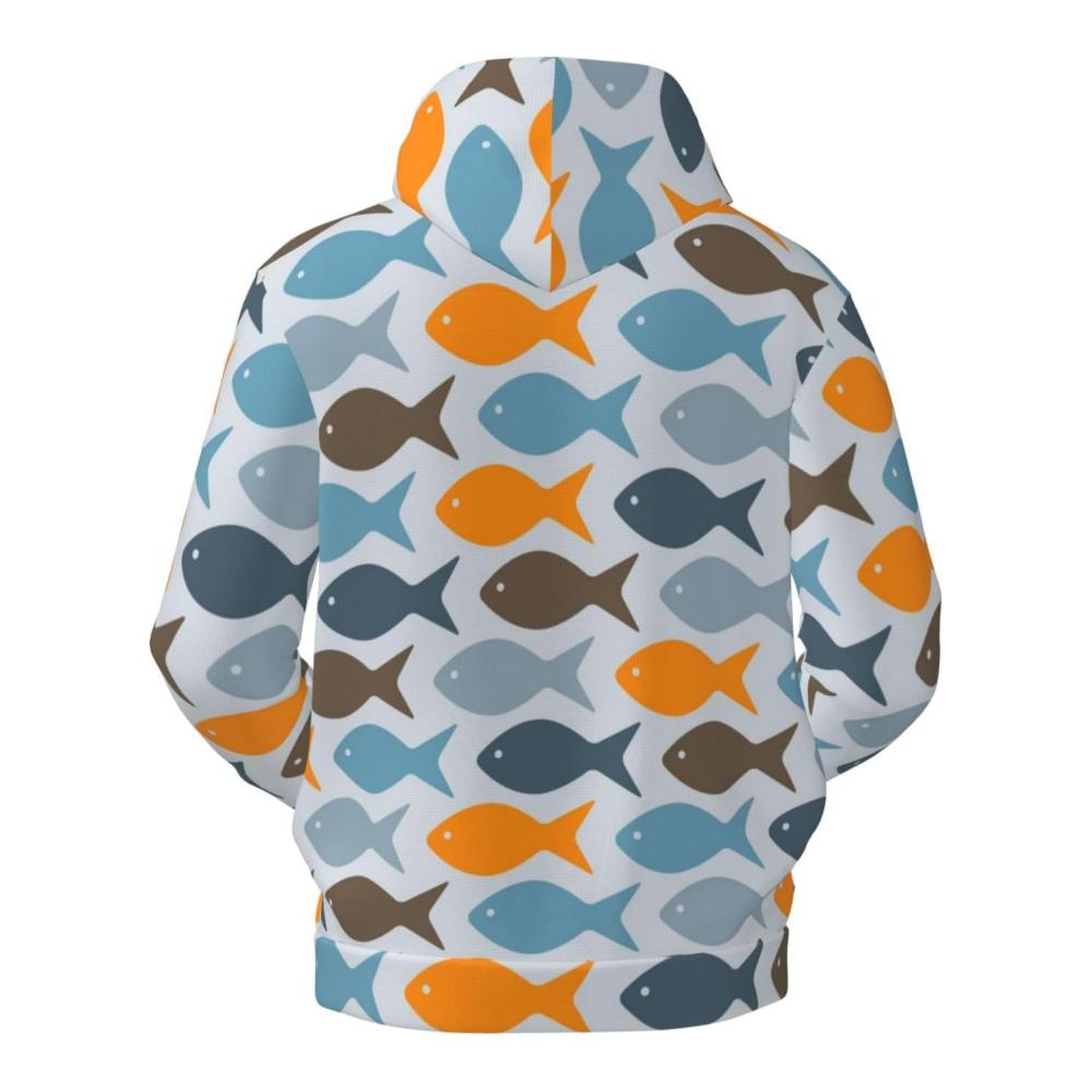 Langärmlige Herbstkleidung für Frauen und Männer Fleece-Sweatshirts mit Fisch-Motiv Kapuzenpullover Hoodies für Damen und Herren – Bild 4