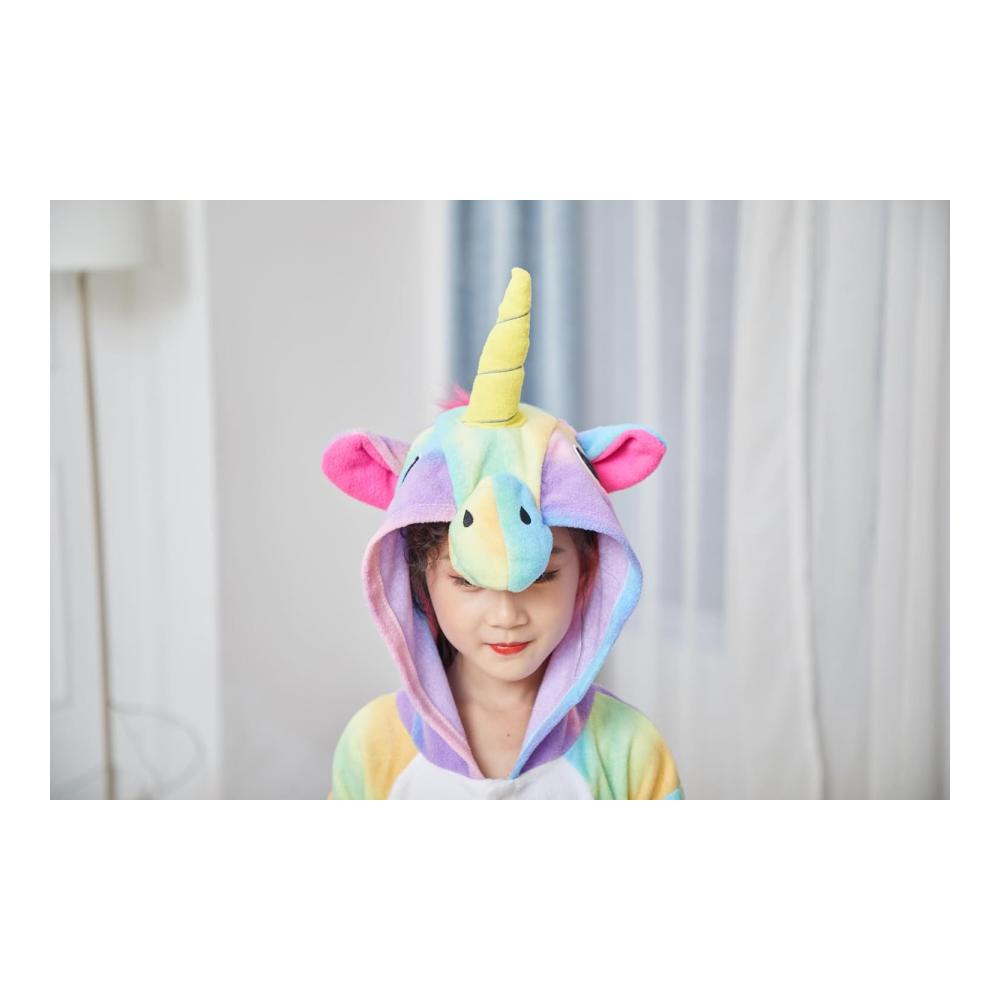 Einhorn-Kostüm für Kinder Onesie-Tier-Pyjama Halloween-Verkleidung Schlafanzug Geschenk für Mädchen und Jungen Karnevalskostüm Kinderkostüm Faschingskostüm – Bild 3