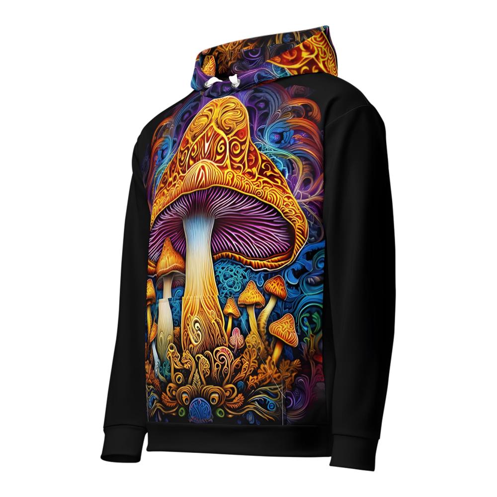 Fungus & Amongus | Unisex Hoodie | Psychedelic Cosmic Cap Motif | Ökologische umweltfreundliche weiche und coole Sweatjacke für Männer und Frauen – Bild 2