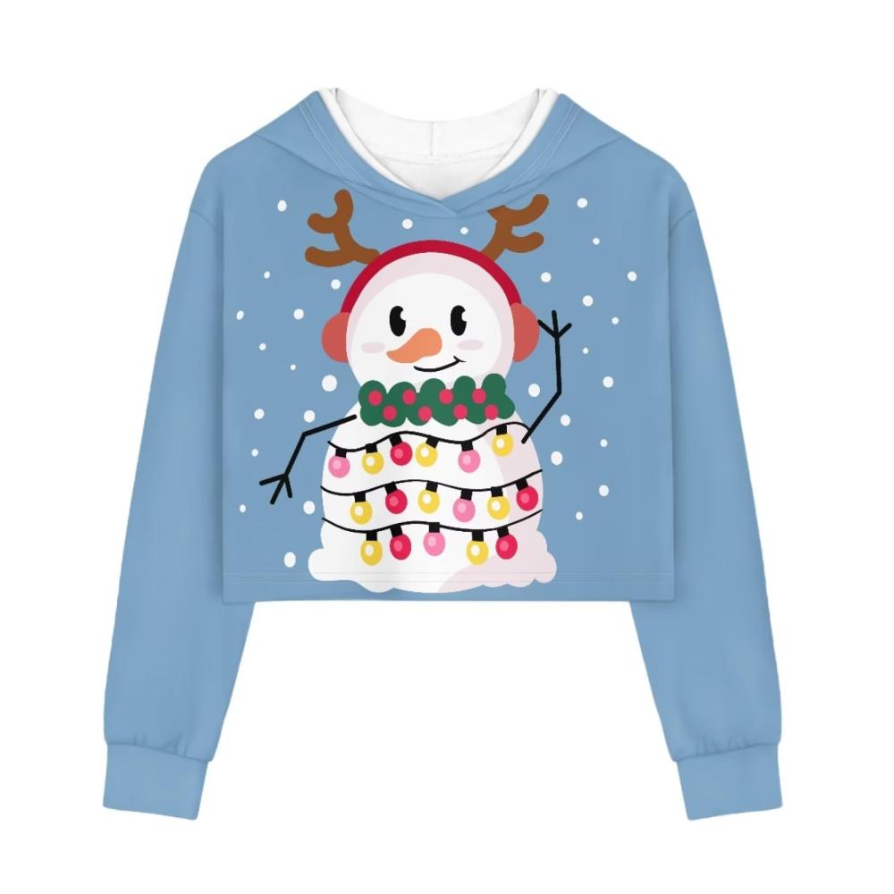 Blaues Weihnachtslicht Schneemann Hirsch