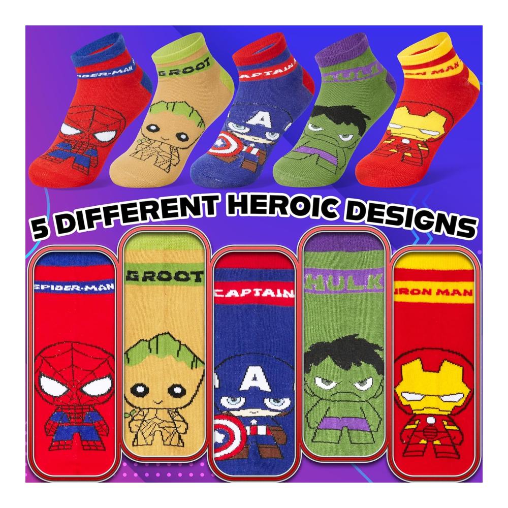 Jungen Knöchelsocken Weiche und Atmungsaktive Socken 5er-Pack Geschenke für Jungen Schuhe für Kinder Bequeme Socken für Jungen Sportsocken für Kinder – Bild 5