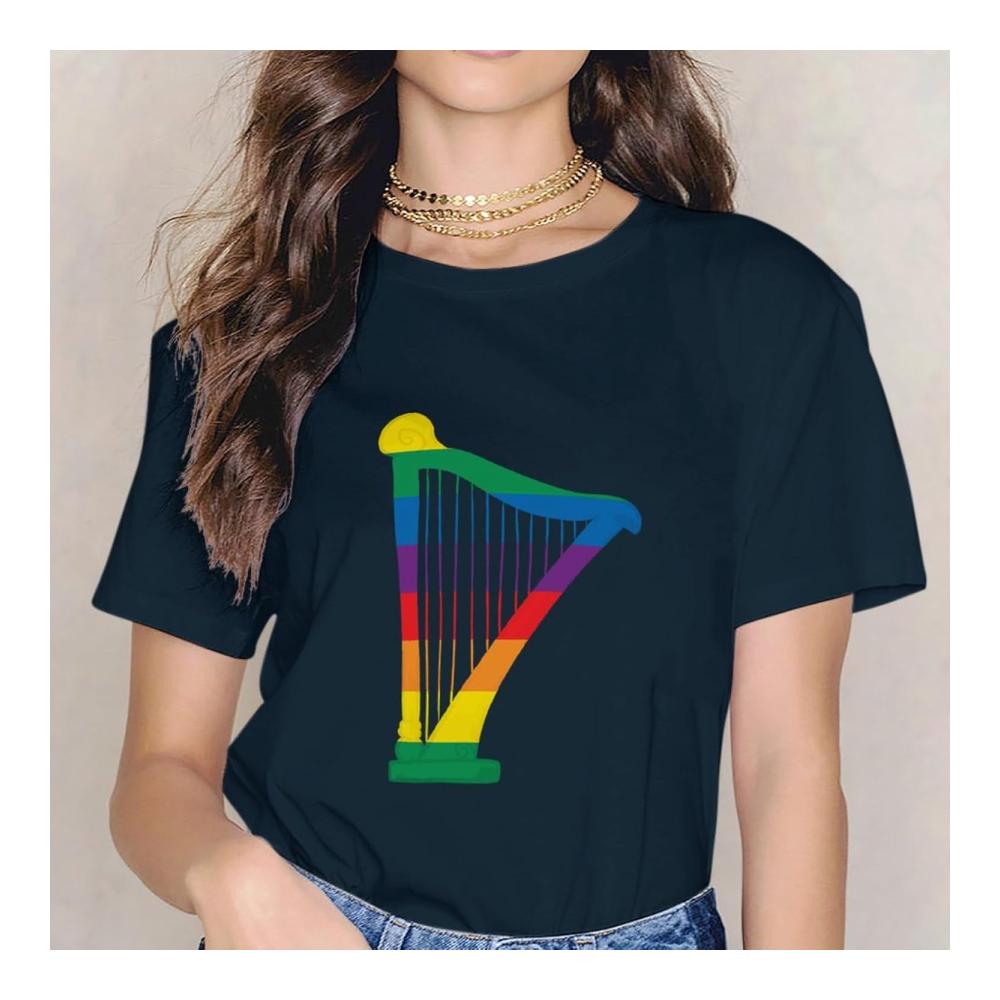 Regenbogen-Gitarre Gay Pride Shirt Schwulenstolz Monat LGBTQ+ Pride Merch Retro T-Shirt Süßes Muster Buchstaben-Print-Shirt aus Baumwolle – Bild 4