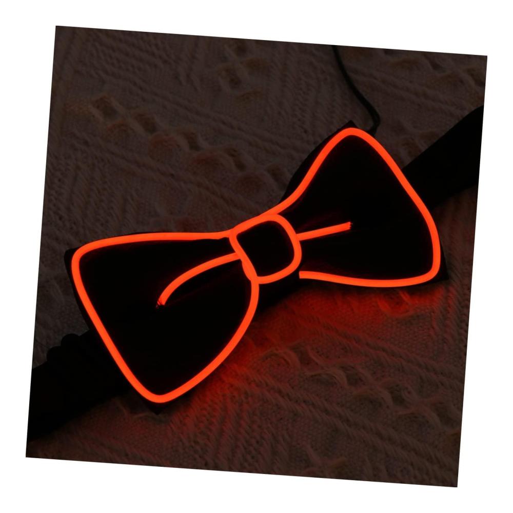 2pcs Neon LED-Licht-Krawatte für Herren vorgebundene Neon-Bowties festliche Accessoires für Männer dark costume festival accessories – Bild 3