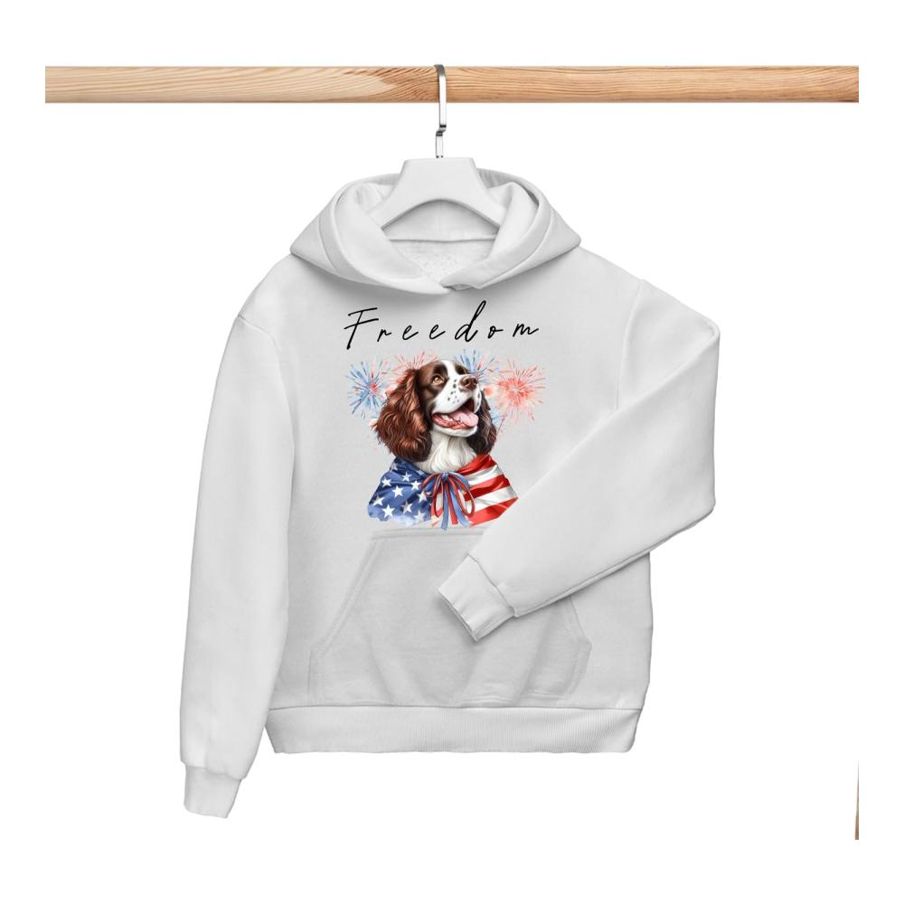 Unabhängigkeitstag 4. Juli Freiheits-Hund T-Shirt Hoodie Sweatshirt für Erwachsene und Jugendliche – Bild 4
