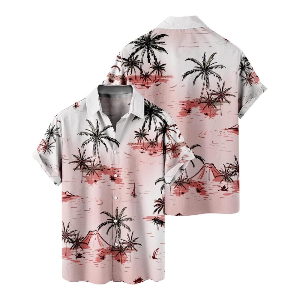 Herren-Kurzarm-Hemd Leopard-Druck Bowling-Hemd Vintage-Sommer-Shirt Männer-Freizeit-Hemd Kurzarm-T-Shirt – Bild 3