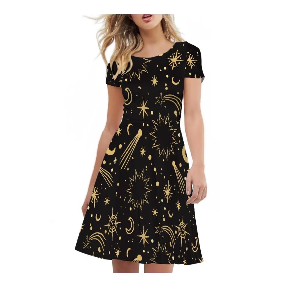 Schwarzer Mondstern bedruckt