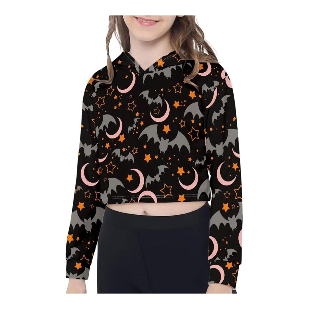 Mädchen Casual Hooded Sweatshirts Leichtgewicht Langarm Crop Tops Hoodies Größe 5-14 Jahre für Mädchen Kinder Kleidung – Bild 5