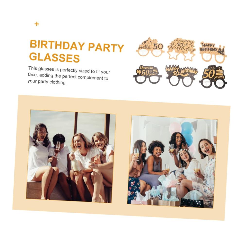 18 Paar Geburtstagsparty-Brillen aus Papier Mann Kleidung Foto-Accessoires Dekoration Partyzubehör – Bild 6