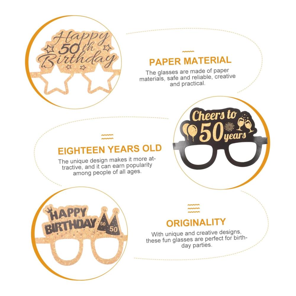 18 Paar Geburtstagsparty-Brillen aus Papier Mann Kleidung Foto-Accessoires Dekoration Partyzubehör – Bild 9