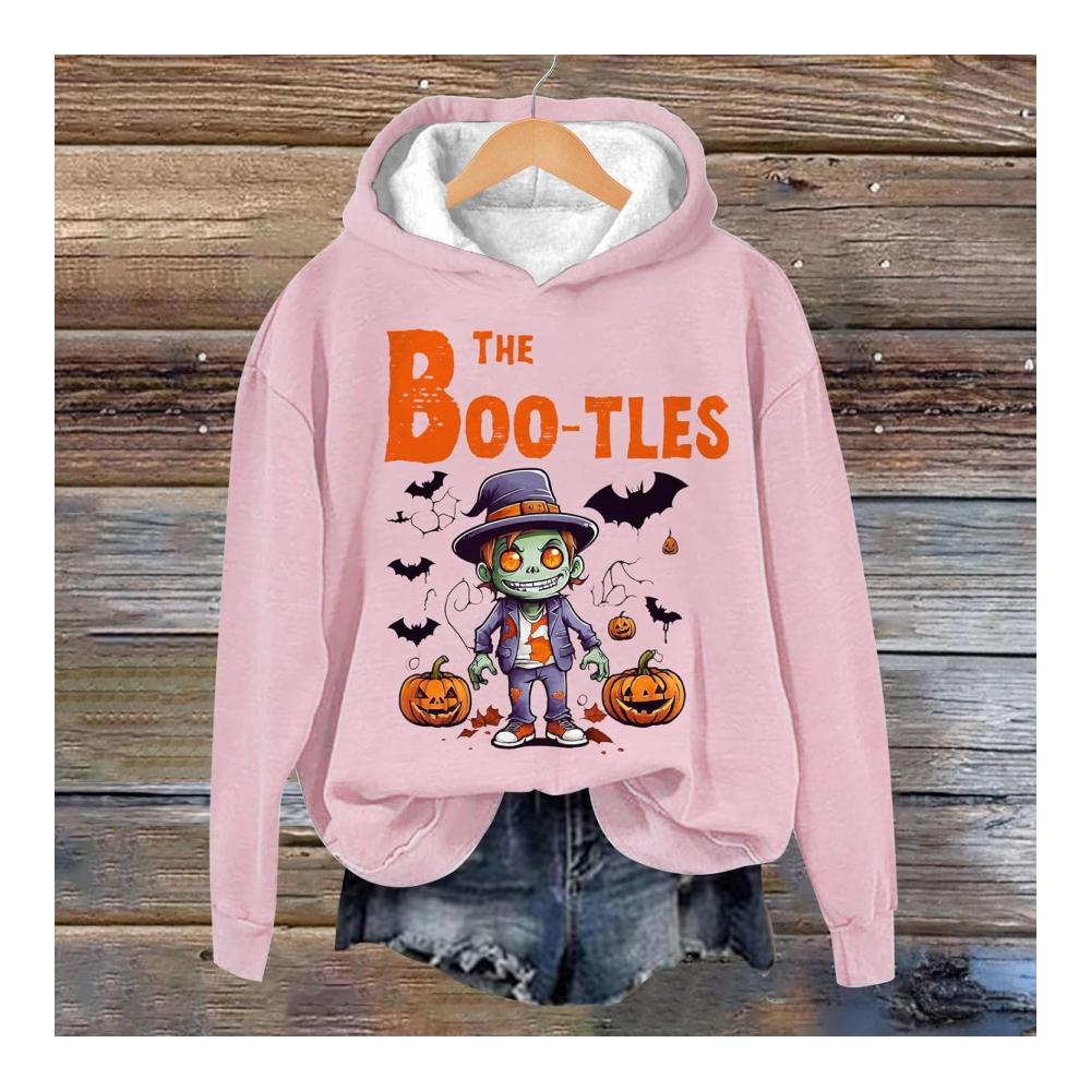 Halloween-Kapuzenpullover für Frauen Boo-Tles-Buchstaben-Druck Sweatshirts mit Kürbis-Grafik Crewneck-Herbstkleidung 2024 Frauen-Halloween-Kleidung – Bild 2