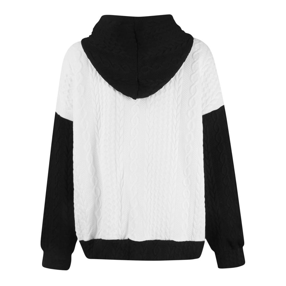 Lange Kapuzenkleider für Frauen Damen Casual Farbe Pullover Kapuzenkleid Langarm Textur Ziehverschluss Frauen Hoodie Kleidung – Bild 4