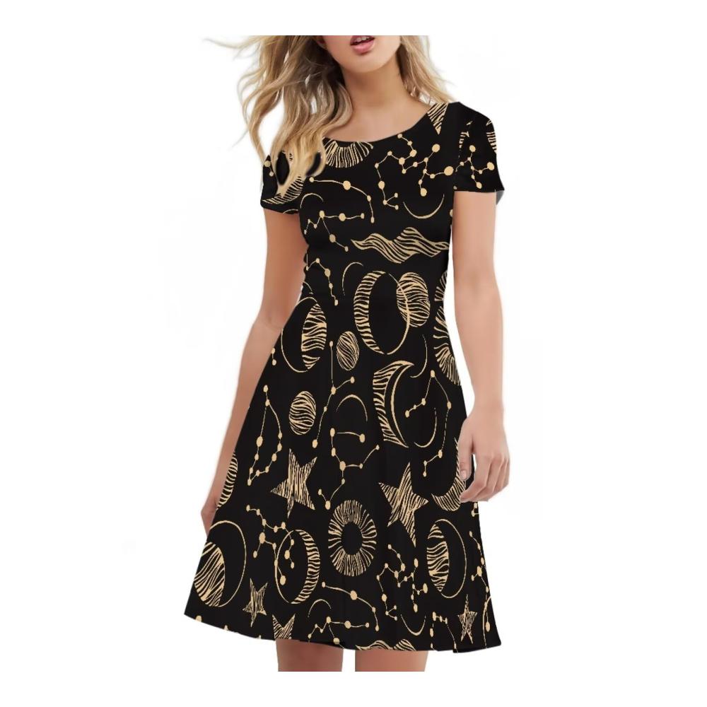 Schwarzer Stern Mond gedruckt