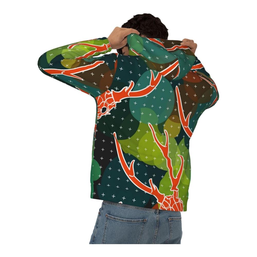 Langärmlige Herbstkleidung für Frauen und Männer Fleece-Sweatshirts mit abstraktem Muster und Zucker-Schädel-Design lange Ärmel Kapuzenpullover Hoodies – Bild 2