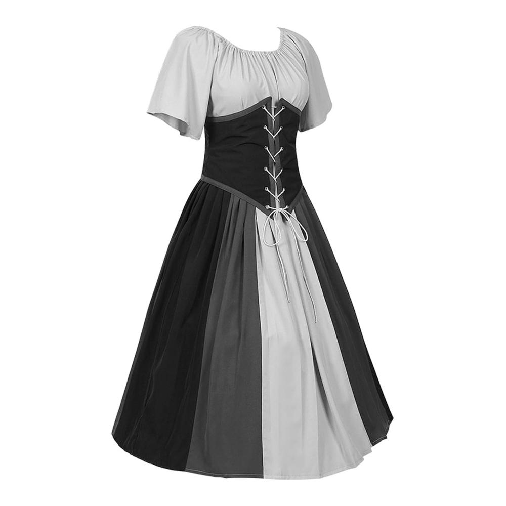 Frauen Gothic Kleid Mode Vintage Steampunk Kleider für Damen Retro Goth Punk Kostüme Outfit für Halloween Frauen Gothic Mode Kleidung – Bild 2