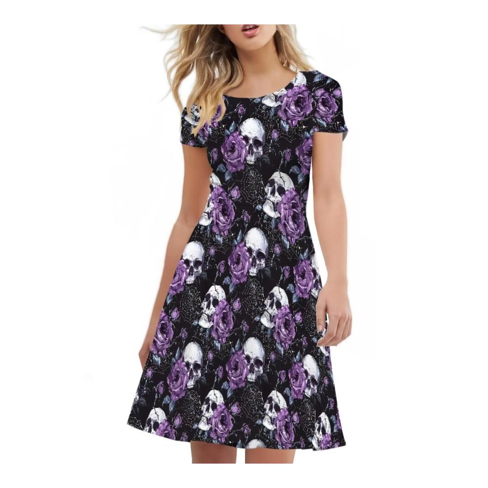 Lila Floral Schädel Musters