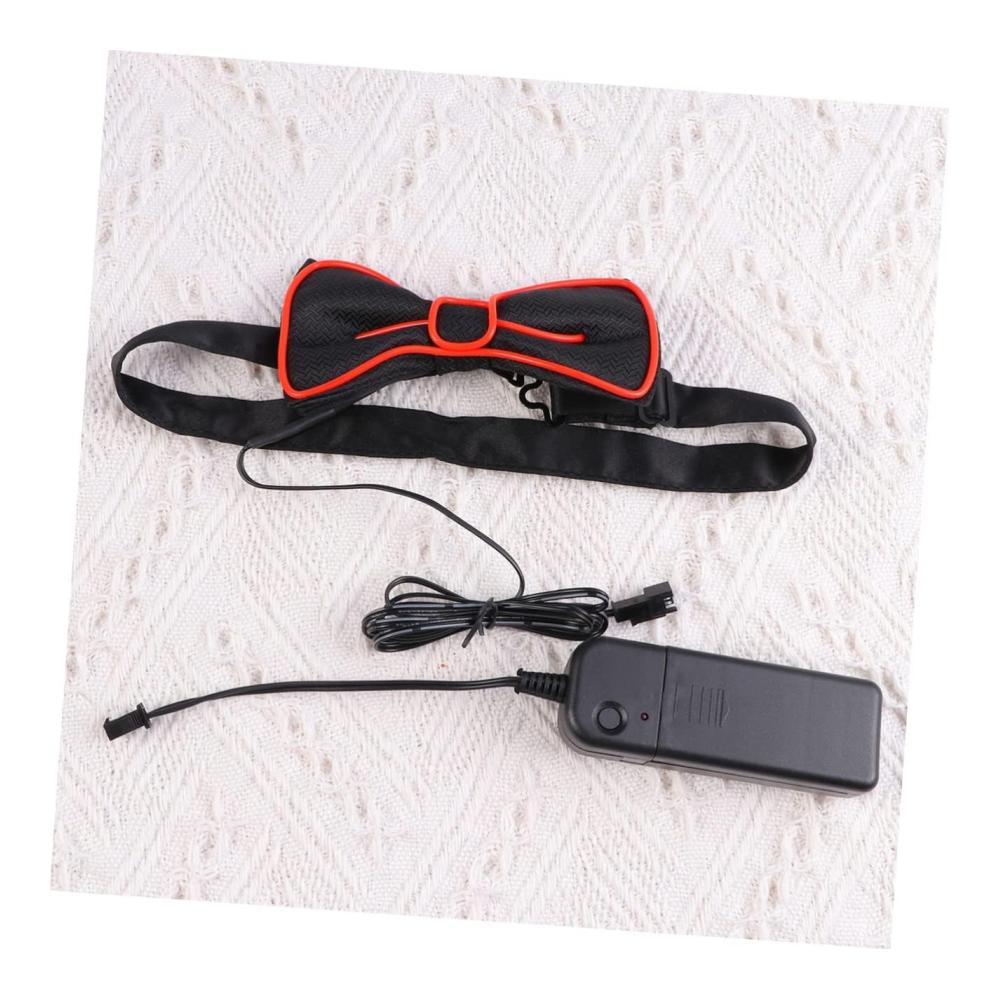 2pcs Neon LED-Licht-Krawatte für Herren vorgebundene Neon-Bowties festliche Accessoires für Männer dark costume festival accessories – Bild 6