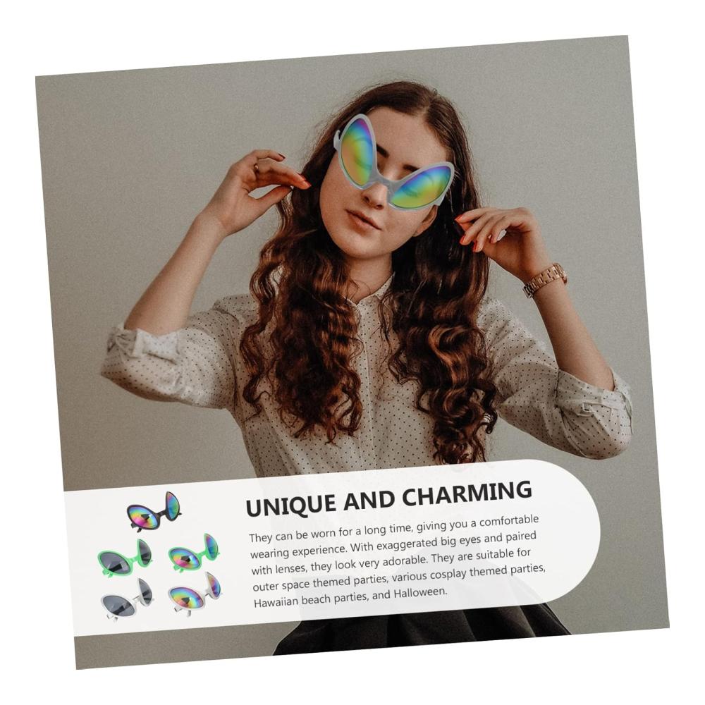 10 Stück Alien Sonnenbrille Halloween Kostüm Accessoires lustige Sonnenbrille Festival Party Brille Sonnenschutz für Erwachsene und Kinder – Bild 7