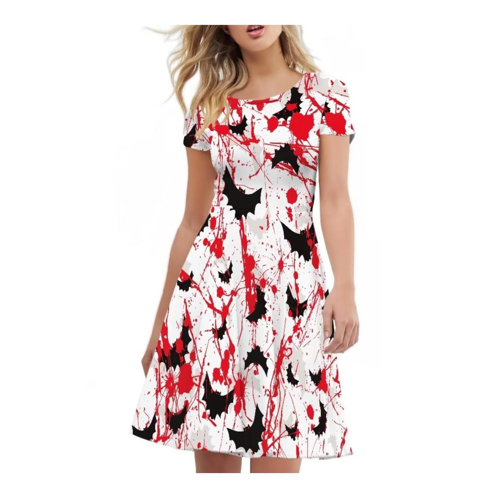 Rote Goth-Fledermaus bedruckt