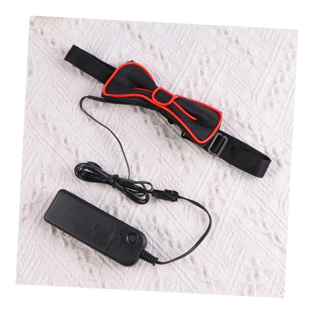 2pcs Neon LED-Licht-Krawatte für Herren vorgebundene Neon-Bowties festliche Accessoires für Männer dark costume festival accessories – Bild 8