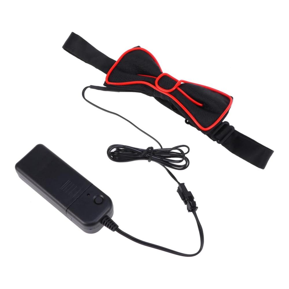 2pcs Neon LED-Licht-Krawatte für Herren vorgebundene Neon-Bowties festliche Accessoires für Männer dark costume festival accessories – Bild 2
