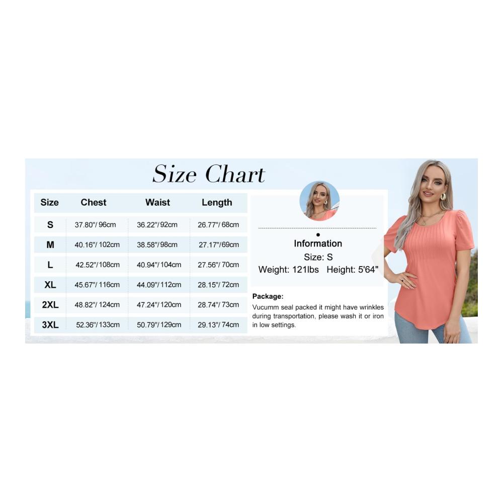 Damen Kurzarm-Shirts Sommer Kleid-Hemd Casual Oberteile mit Volants Vorderseite – Bild 6