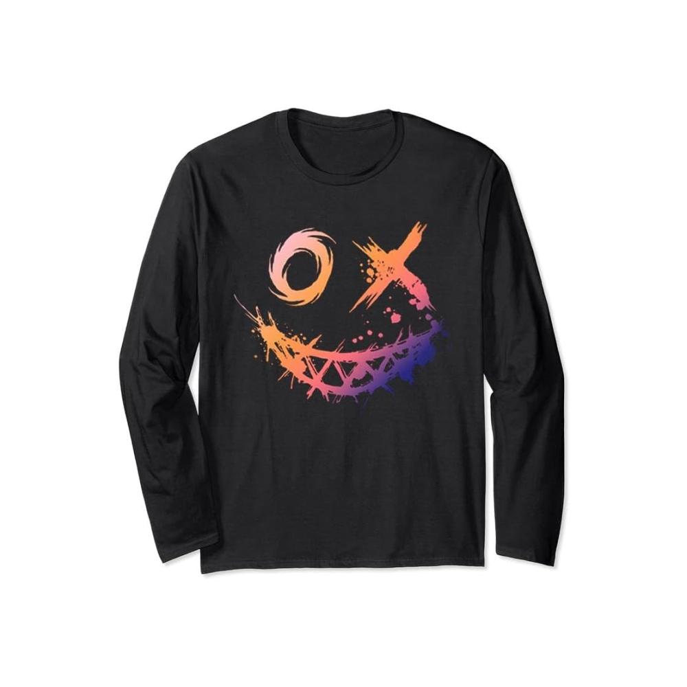 Herren Totenschädel Skelett Grafik Langarm Classic Fit Hemd Vintage Novelty Lustige Oberteile Y2k T-Shirt Retro Männer Geschenk – Bild 4