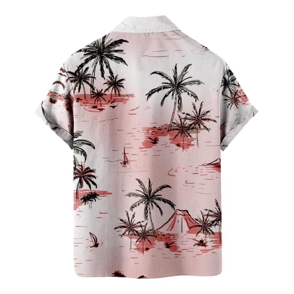 Herren-Kurzarm-Hemd Leopard-Druck Bowling-Hemd Vintage-Sommer-Shirt Männer-Freizeit-Hemd Kurzarm-T-Shirt – Bild 2