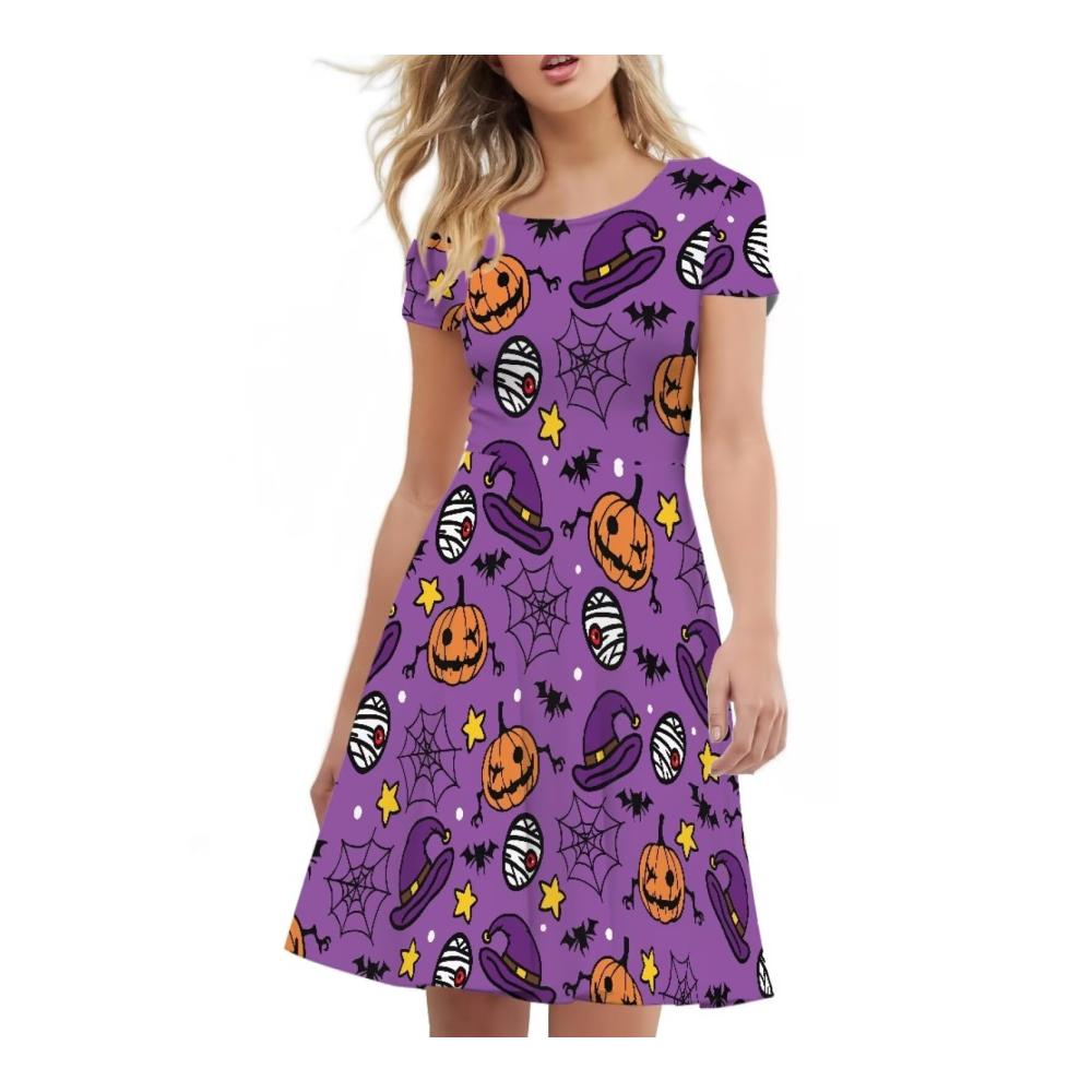 Lila Spinnennetz bedruckt