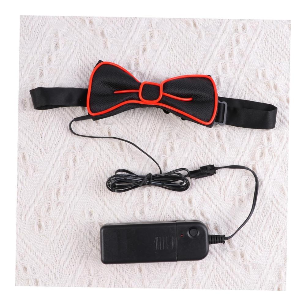 2pcs Neon LED-Licht-Krawatte für Herren vorgebundene Neon-Bowties festliche Accessoires für Männer dark costume festival accessories – Bild 9