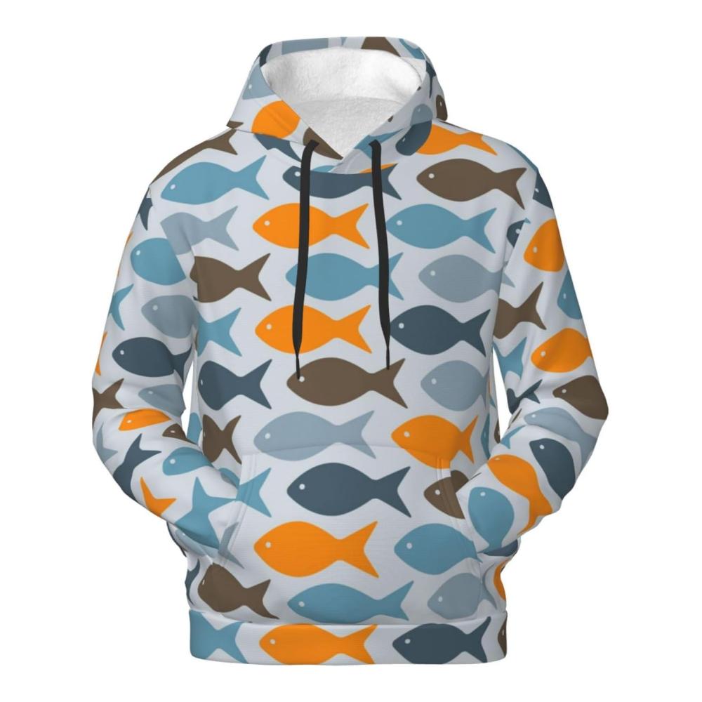 Langärmlige Herbstkleidung für Frauen und Männer Fleece-Sweatshirts mit Fisch-Motiv Kapuzenpullover Hoodies für Damen und Herren – Bild 3