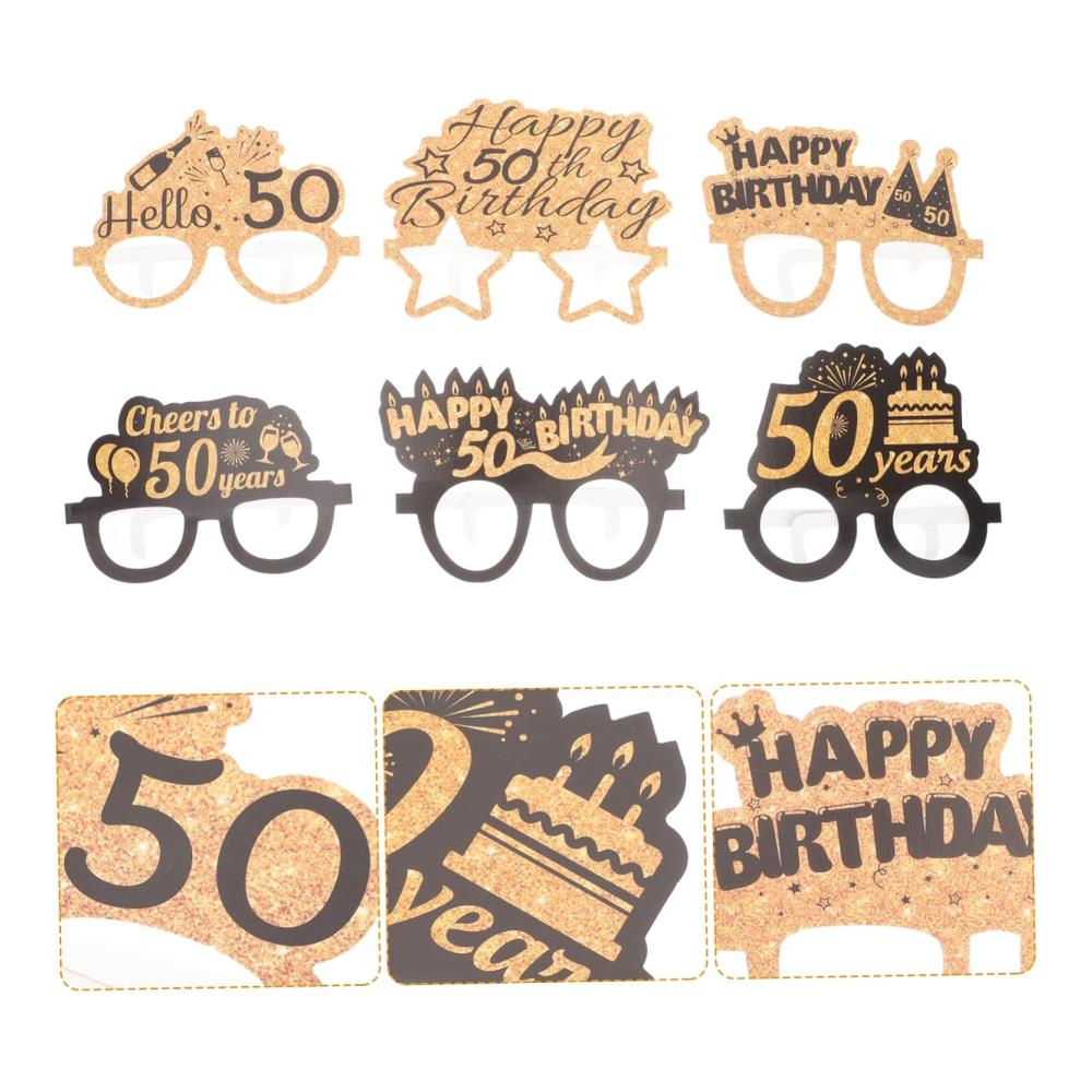 18 Paar Geburtstagsparty-Brillen aus Papier Mann Kleidung Foto-Accessoires Dekoration Partyzubehör – Bild 2