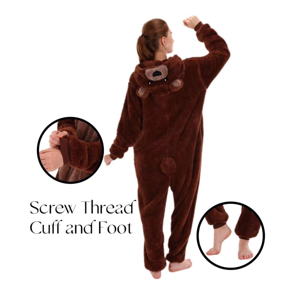 COSUSKET Snug Fit Unisex Adult Onesie Pajamas Flannel Cosplay Animal One Piece Halloween Kostüm Schlafanzug Homewear für Erwachsene – Bild 5