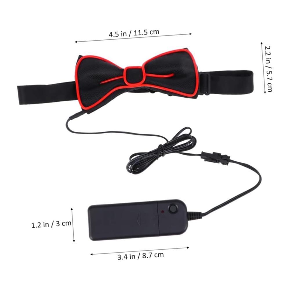 2pcs Neon LED-Licht-Krawatte für Herren vorgebundene Neon-Bowties festliche Accessoires für Männer dark costume festival accessories – Bild 4