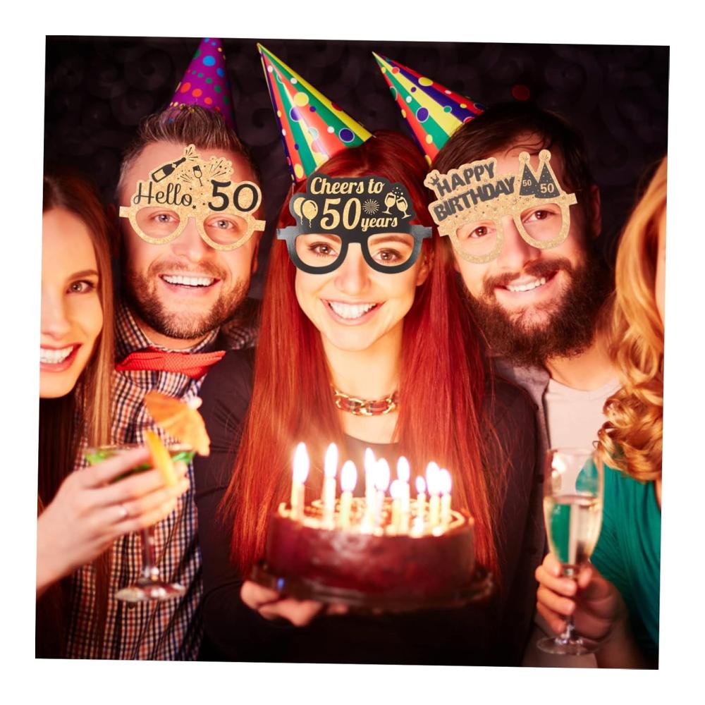 18 Paar Geburtstagsparty-Brillen aus Papier Mann Kleidung Foto-Accessoires Dekoration Partyzubehör – Bild 7