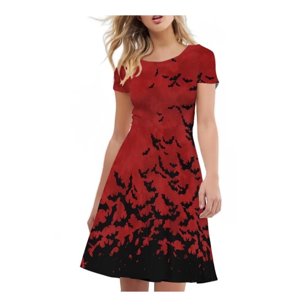 Rote gotische Fledermaus gedruckt