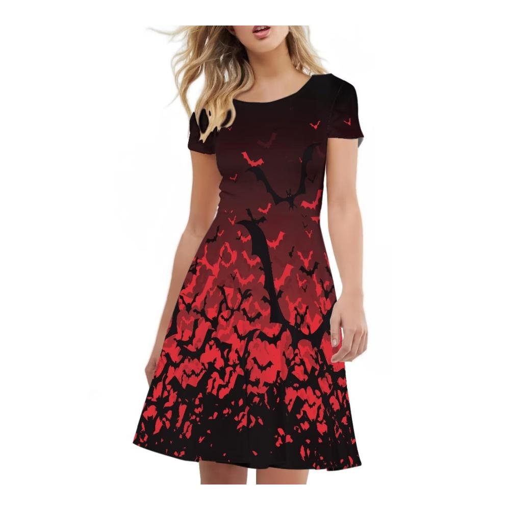 Rote Gothic Fledermaus bedruckt