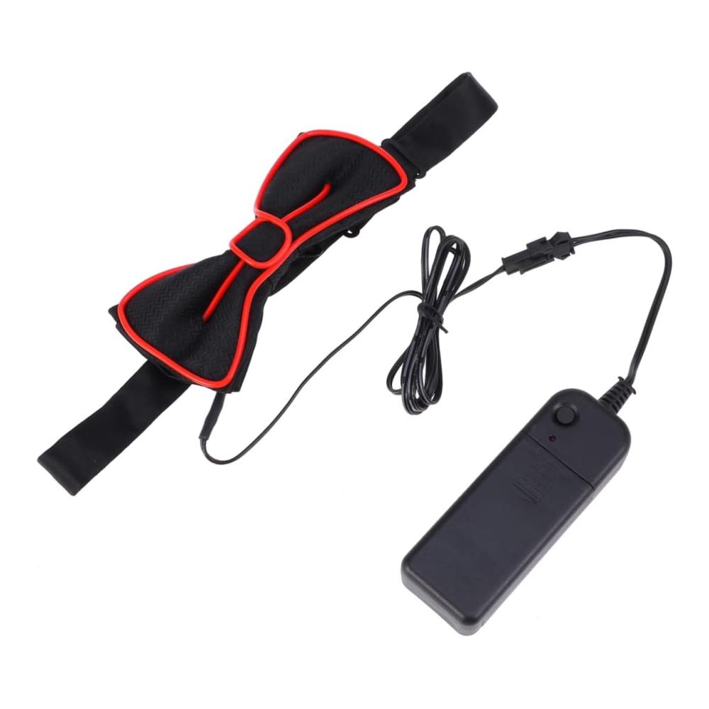 2pcs Neon LED-Licht-Krawatte für Herren vorgebundene Neon-Bowties festliche Accessoires für Männer dark costume festival accessories – Bild 7