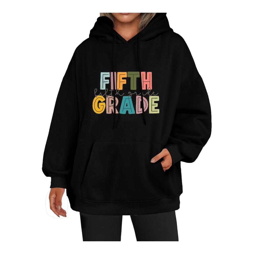 Lehrerinnen-Hoodies Damen Ersttag der Schule Sweatshirt Crewneck Langarm-Pullover-Shirts Zurück zur Schule Outfits Lehrerinnen Geschenke – Bild 2