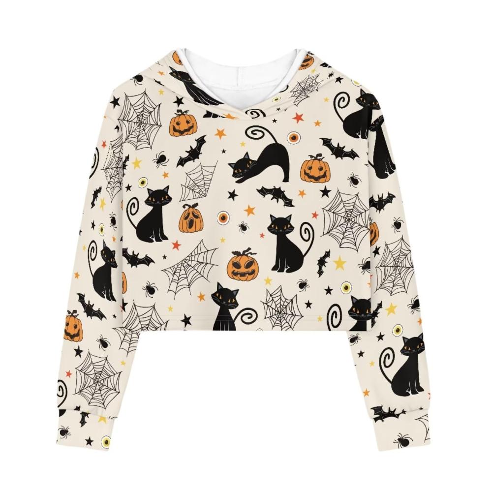 Halloween Schwarze Katze Kürbis Beige