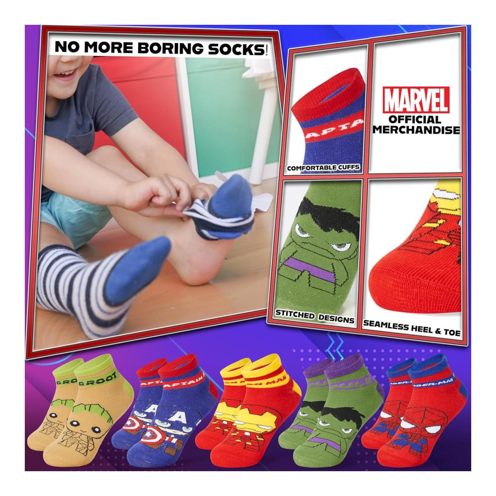 Jungen Knöchelsocken Weiche und Atmungsaktive Socken 5er-Pack Geschenke für Jungen Schuhe für Kinder Bequeme Socken für Jungen Sportsocken für Kinder – Bild 3