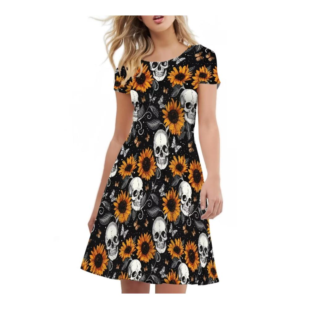 Sonnenblume Totenkopf bedruckt