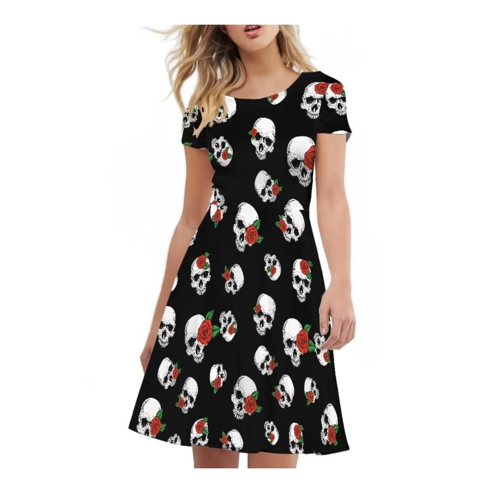 Floraler Totenkopf gedruckt