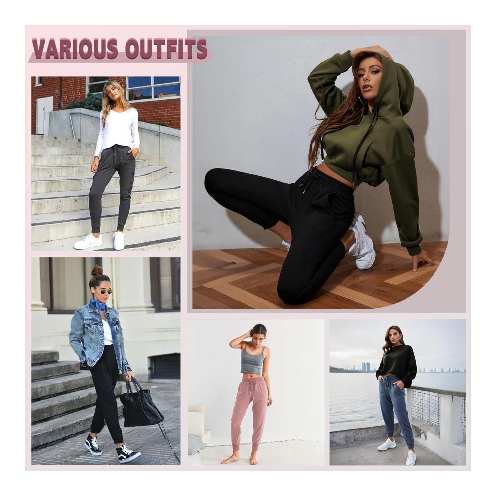 3er-Pack Damen-Sweatpants mit Taschen - Damen-Jogger für Yoga Lauftraining und Fitness - elastische Sport-Hose für Frauen – Bild 5